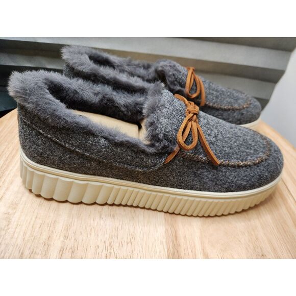 Skechers Cozy Ojai Memory Foam Slip-On Women’s Size 11 Dark Gray Faux Fur Lined - Picture 2 of 12